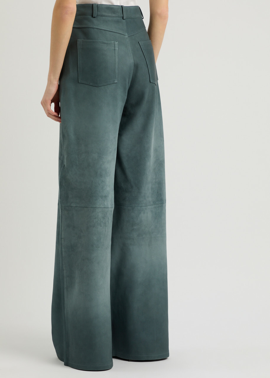 Arma Catania Degradé Wide-leg Suede Trousers Blue