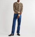 Gucci - Distressed Leopard Jacquard Sweater - Brown