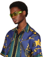 Versace Green Wraparound Sunglasses