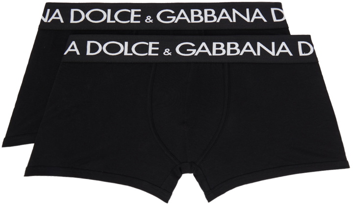 Photo: Dolce & Gabbana Two-Pack Black Boxers