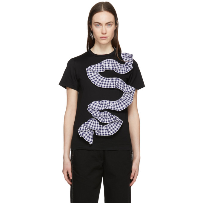 Photo: Facetasm Black Gingham Ruffle T-Shirt
