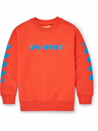 Off-White - Logo-Print Cotton-Jersey Sweatshirt - Orange