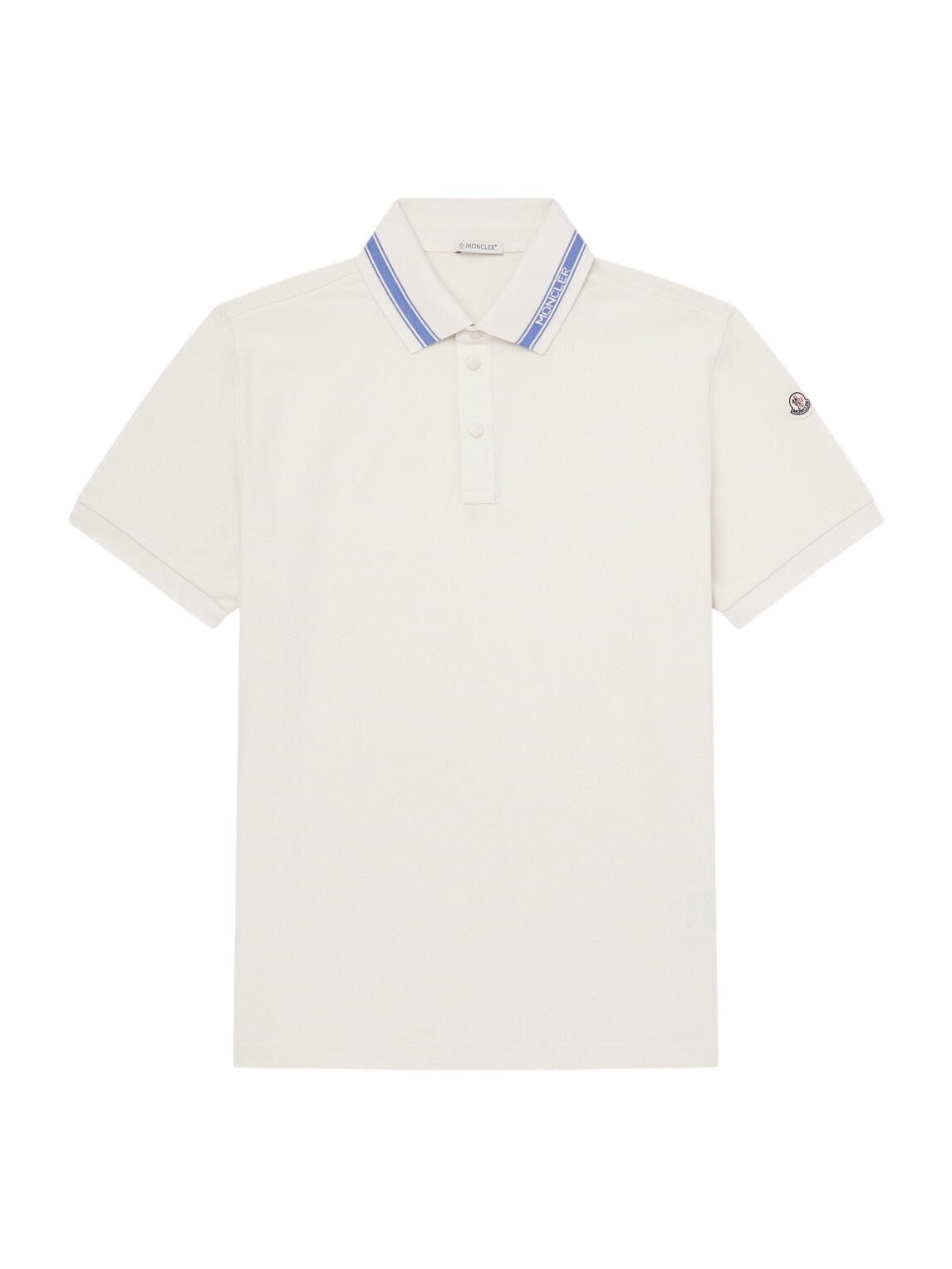 Moncler White Zip-Up Polo Shirt Moncler