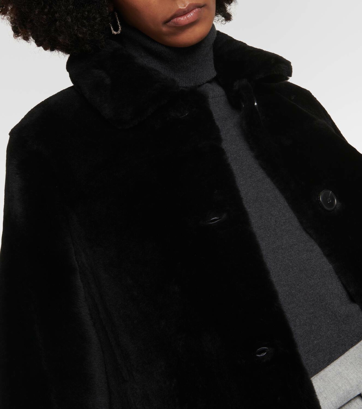 Yves Salomon Shearling-trimmed leather jacket