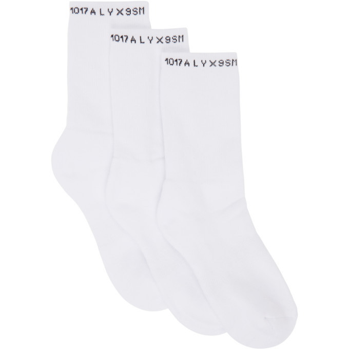 1017 ALYX 9SM Three-Pack White Logo Socks 1017 ALYX 9SM