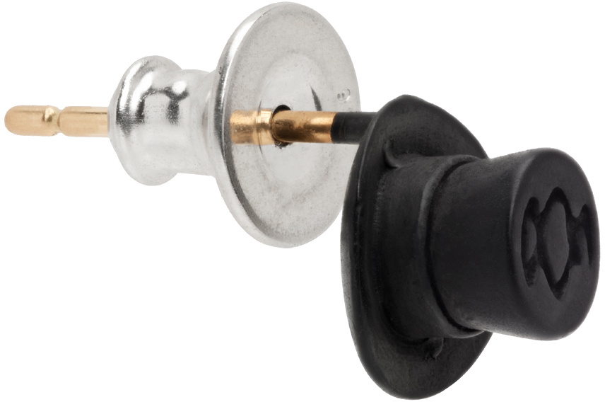 Yohji Yamamoto Black Top Hat Single Earring
