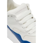 Alexander McQueen White and Blue Oversized Runner Sneakers