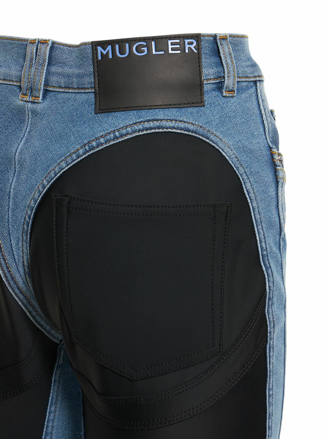 デニム・ジーパン MUGLER JEANS (PA0398242) Mugler Split Two-Tone Jeans | Saks Fifth Avenue