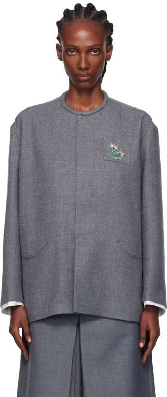 Photo: AO Yes Gray Melton Round Collar Jacket
