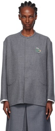 AO Yes Gray Melton Round Collar Jacket
