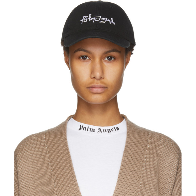 Palm Angels Black hat with logo