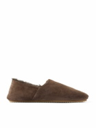 Mr P. - Plush-Lined Suede Slippers - Brown