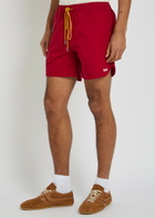 Rhude Classic Logo-embroidered Cotton Shorts Red And White