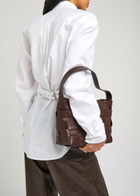 ST. Agni Woven Mini Leather Tote - Chocolate - One Size
