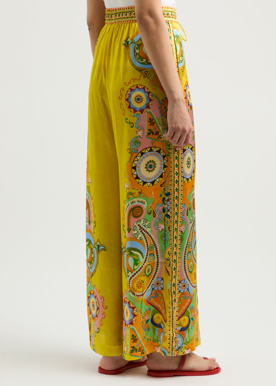 Alemais Pinball Printed Silk-satin Trousers Multicoloured