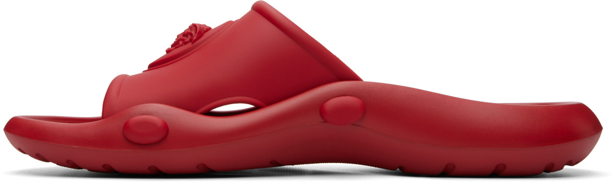 Versace Red Nettuno Rubber Slides