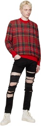 UNDERCOVER Red Check Sweater