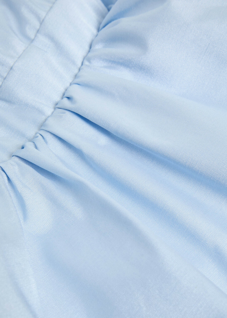 Sister Jane Feria Tiered Taffeta Midi Dress Blue