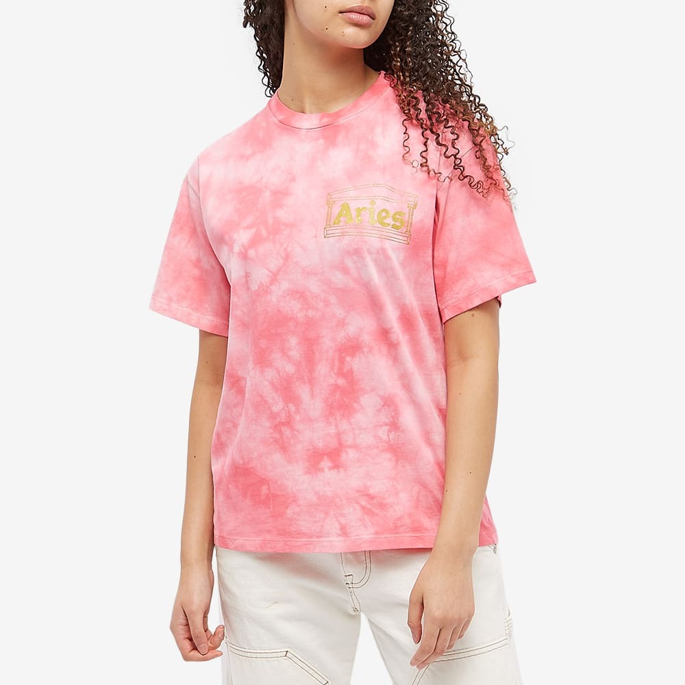 Aries Women's Tie Dye Temple T-Shirt in Pink ARIES