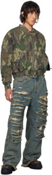 424 Khaki Military Bomber Jacket