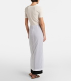 The Row Iphora layered cotton maxi skirt