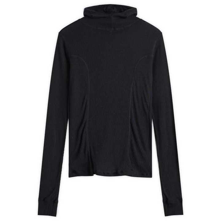 Photo: Baserange Women's Hanifa Wool Hoodie in Murano Navy