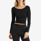 Joah Brown Women's Boatneck Long Sleeve Top in Black