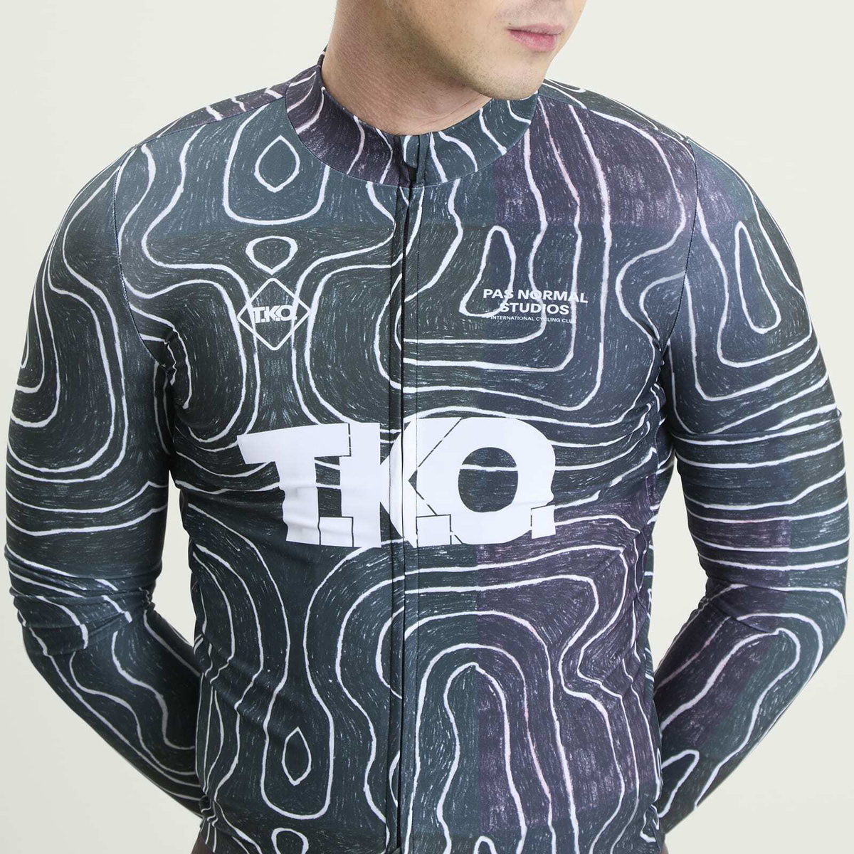 Pas Normal Studios Men's T.K.O. Mechanism Long Sleeve Jersey in T.K.O. Black Multi