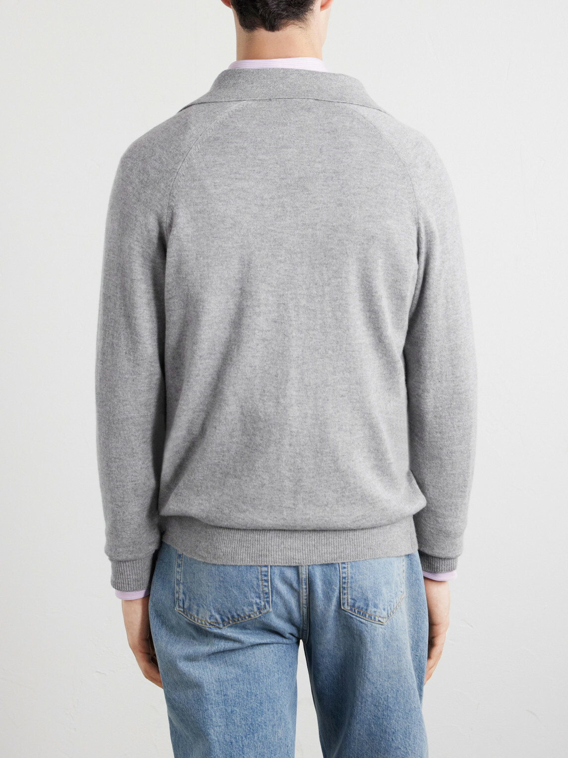 Lardini - Wool and Cashmere-Blend Polo Shirt - Gray
