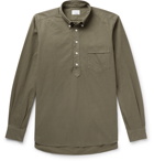 Kingsman - Button-Down Collar Cotton Half-Placket Shirt - Green