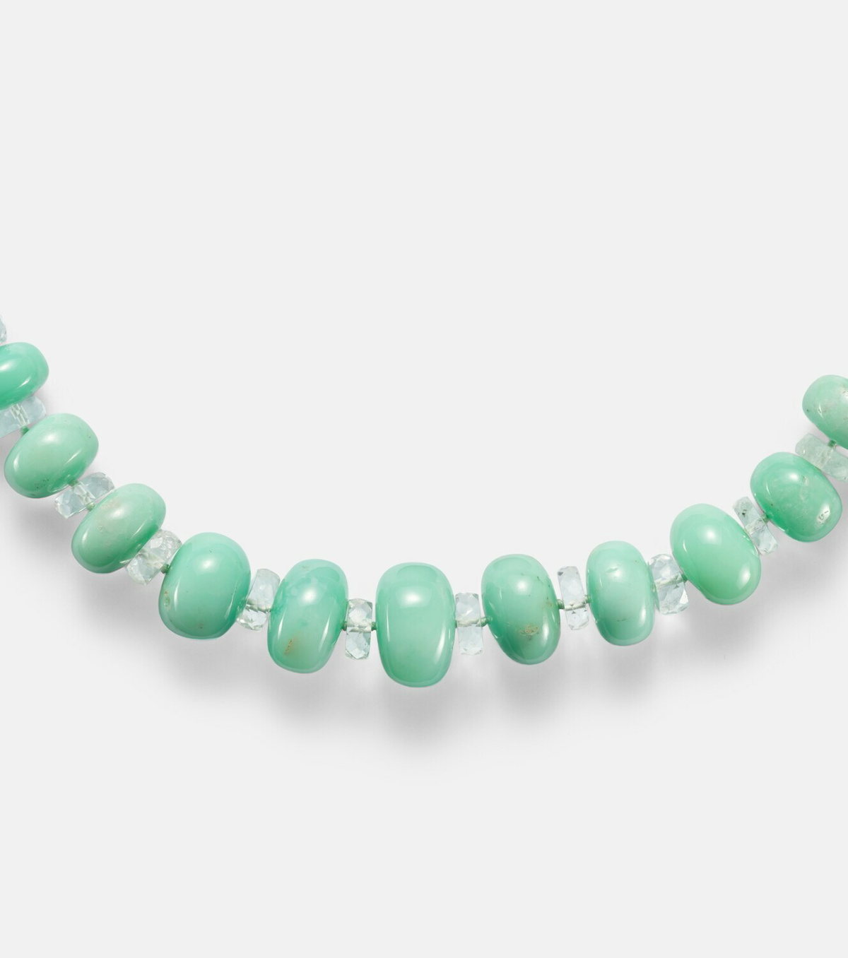 Ileana Makri Beaded necklace with chrysoprases, topaz, and diamonds