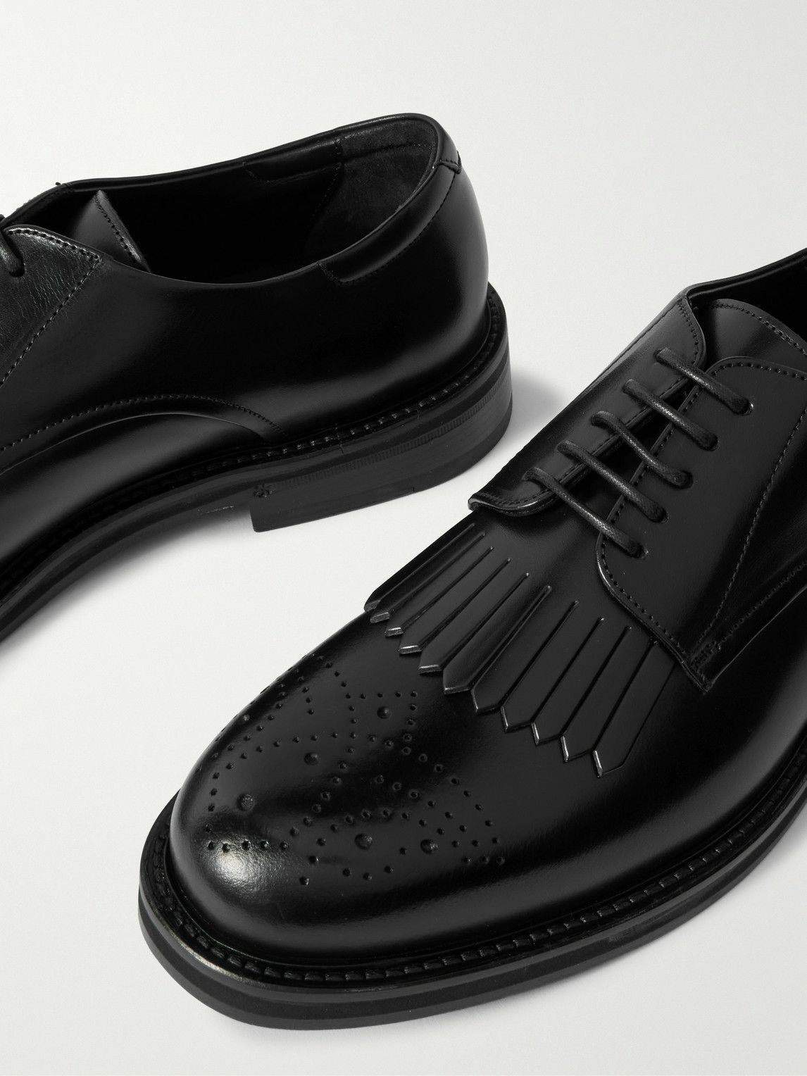 Canali - Fringed Leather Brogues - Black
