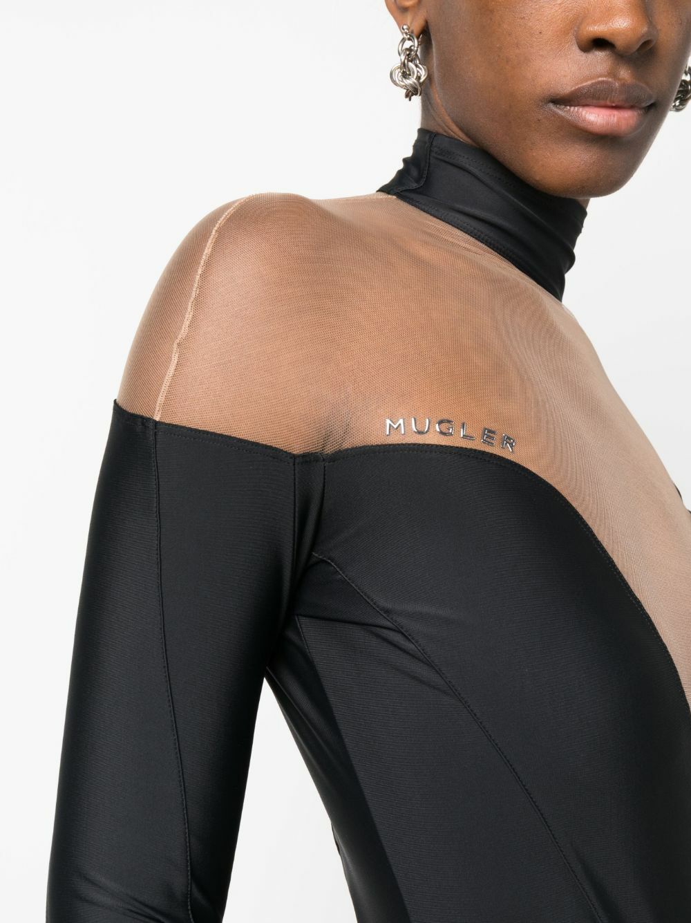 Mugler Black Lycra Bodysuit Mugler