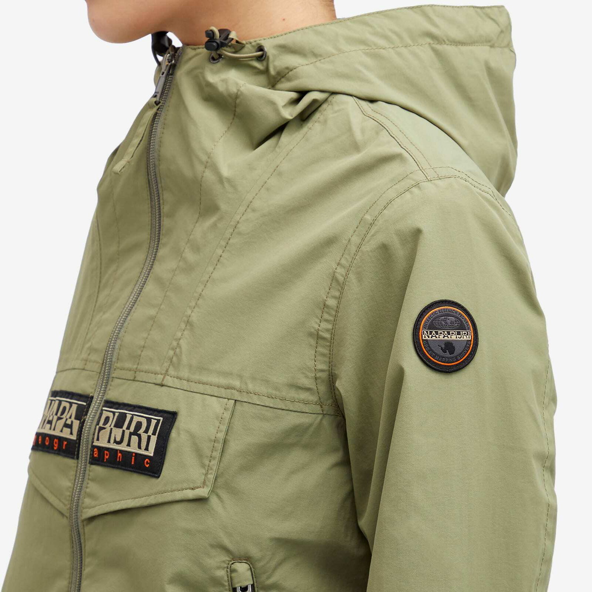Napapijri Women's Zip Rainforest Windbreaker Jacket in Green