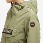 Napapijri Women's Zip Rainforest Windbreaker Jacket in Green Lichen