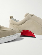 Christian Louboutin - Jimmy Rubber-Trimmed Suede Sneakers - Neutrals