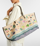 Staud Christos Large beaded canvas tote bag