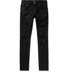 AMIRI - Thrasher Plus Skinny-Fit Distressed Stretch-Denim Jeans - Black