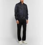 Valentino - Slim-Fit Shell-Jacquard Bomber Jacket - Men - Navy