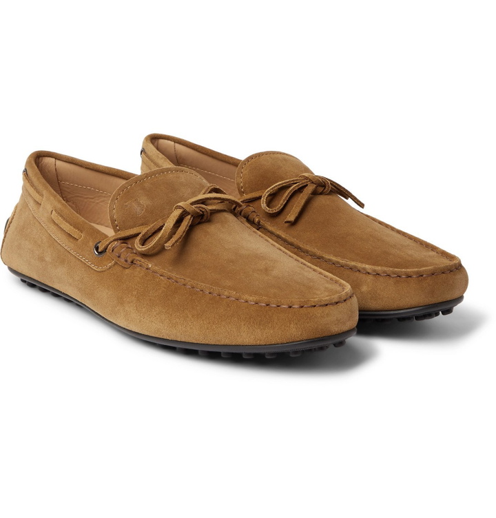 Photo: TOD'S - City Gommino Suede Driving Shoes - Neutrals