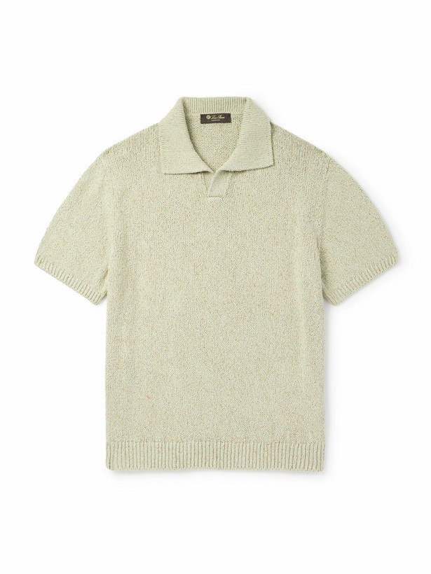 Photo: Loro Piana - Meina Mouliné-Cotton Polo Shirt - Green