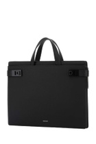 Ferragamo Black Leather Twins Briefcase