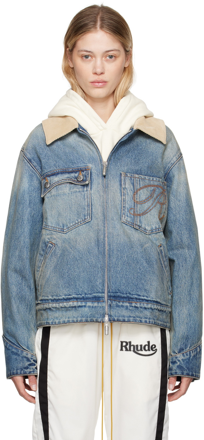Rhude Indigo Western Denim Jacket Rhude Rhude Indigo Western Denim Jacket Rhude