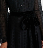 Valentino Daisy Sangallo belted cotton shirt dress