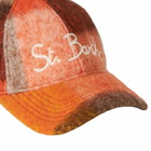 MC2 Saint Barth Woman Baseball Cap With Orange Check Embroidery
