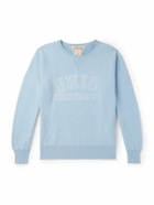 Remi Relief - Ohio Distressed Printed Cotton-Jersey Sweatshirt - Blue