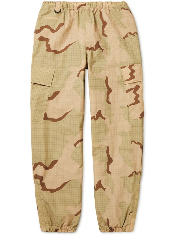 Photo: UNDERCOVER - Slim-Fit Tapered Camouflage-Print Nylon-Ripstop Cargo Trousers - Neutrals