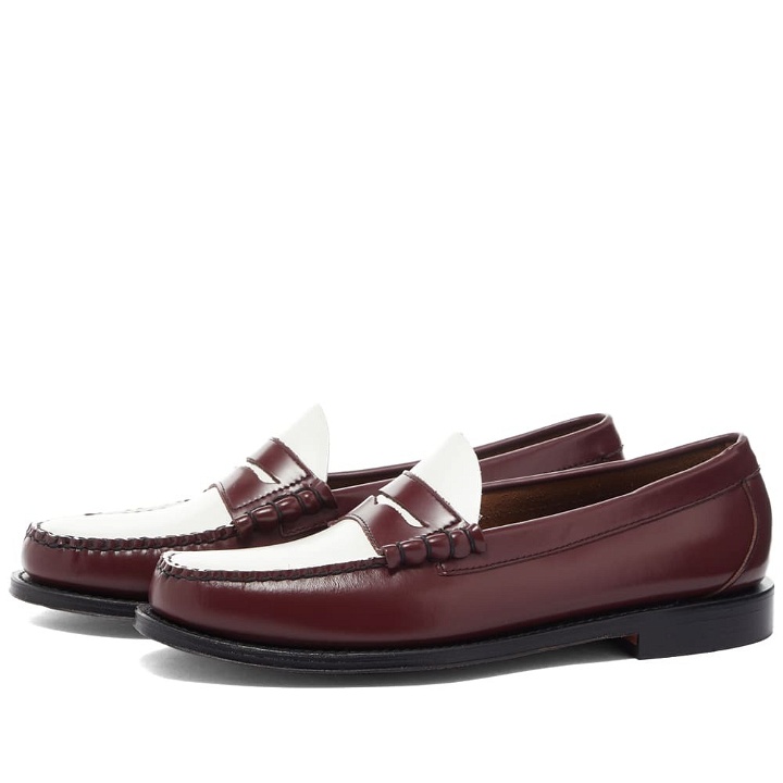Photo: Bass Weejuns Men's Larson Penny Loafer in Wine/White Leather