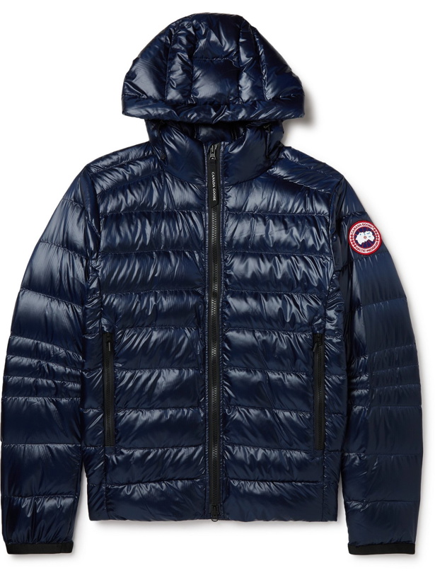 Photo: CANADA GOOSE - Crofton Slim-Fit Recycled Nylon-Ripstop Hooded Down Jacket - Blue