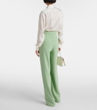 Oscar de la Renta High-rise georgette wide-leg pants